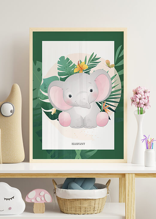A dzsungel állatai - Elefánt gyermek poszter