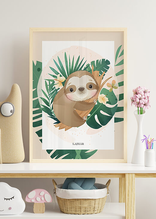 A dzsungel állatai - Lajhár gyermek poszter