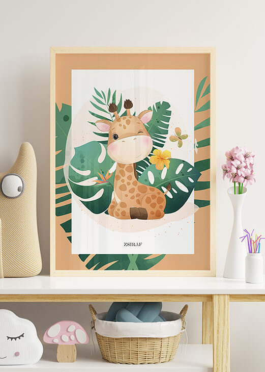 A dzsungel állatai - Zsiráf gyermek poszter