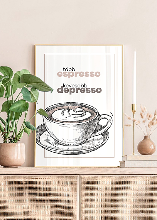 Több espresso feliratos poszter