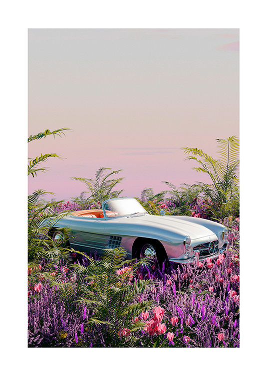 Virágoskert cabrio életsítlus fotó poszter