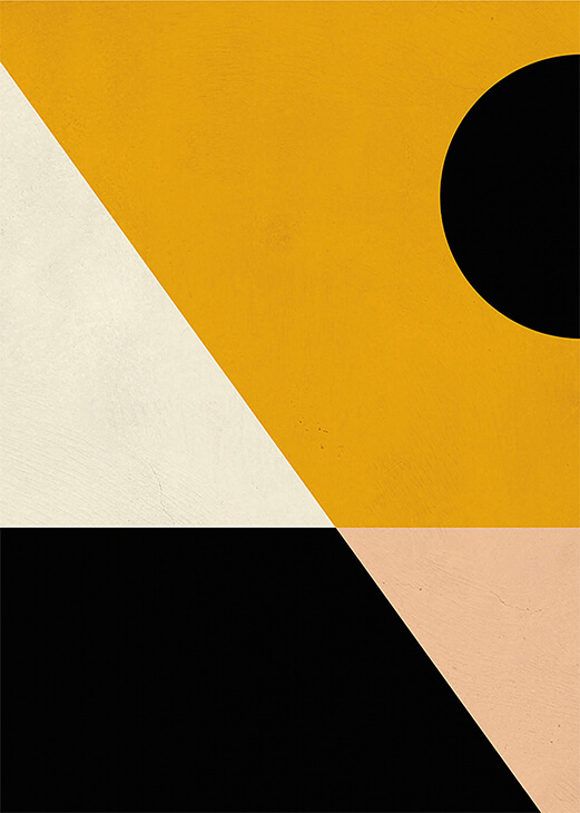 Sárga minták 2 absztrakt geometriai poszter