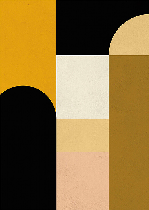 Sárga minták 3 absztrakt geometriai poszter