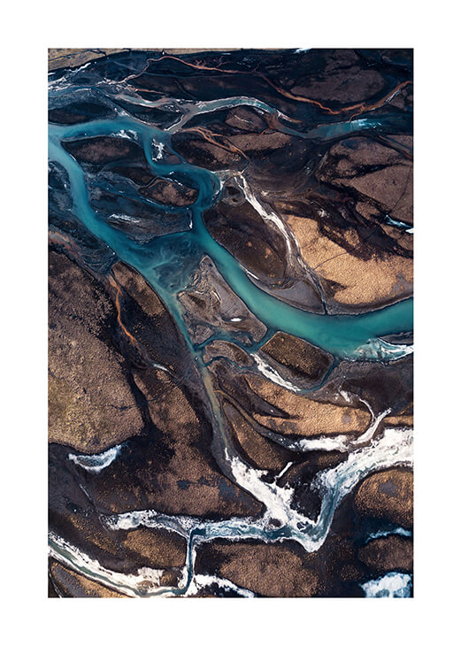 Izlandi folyó absztrakt fotó poszter