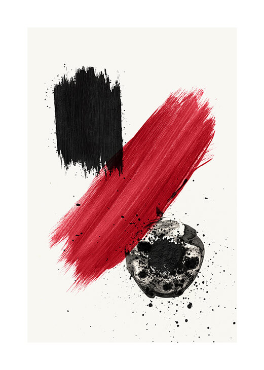 Vörös festékek 1 absztrakt dizájn poszter