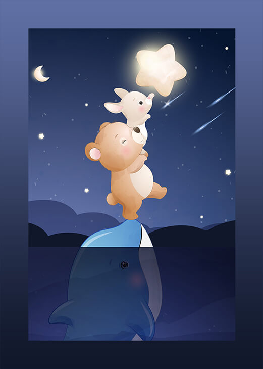 Jó éjt - Barátok gyermek poszter