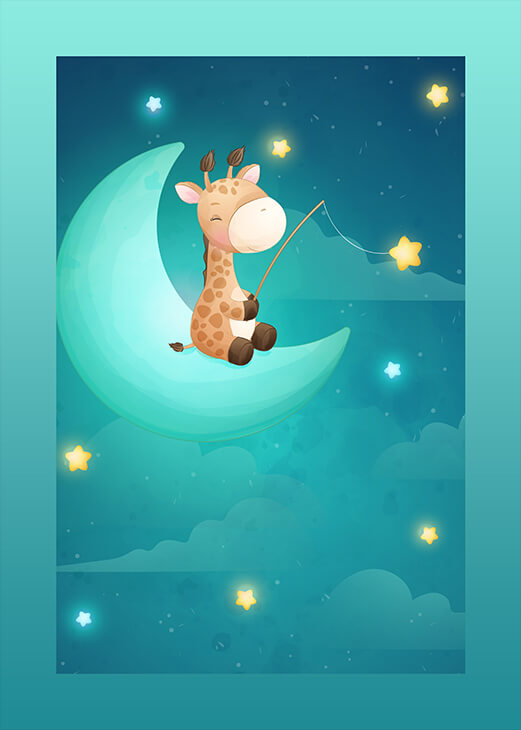 Jó éjt - Zsiráf gyermek poszter